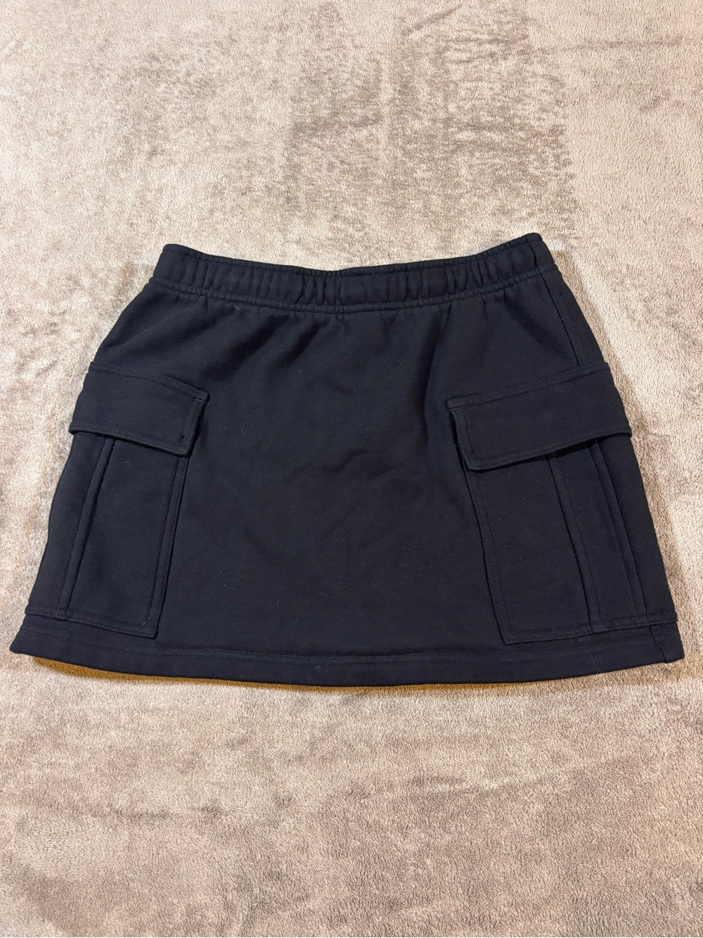 Aritzia Mega Fit Sweatfleece Cozy Fleece Black Cargo Pocket Mini Skirt Small